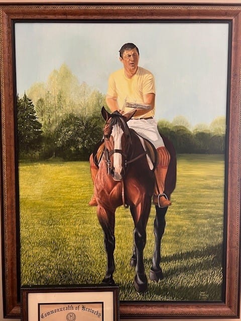 painting of Doc on horseback