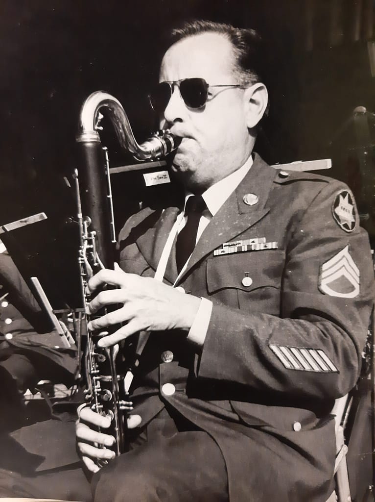 photo of Ed Boudreau playing the saxophone