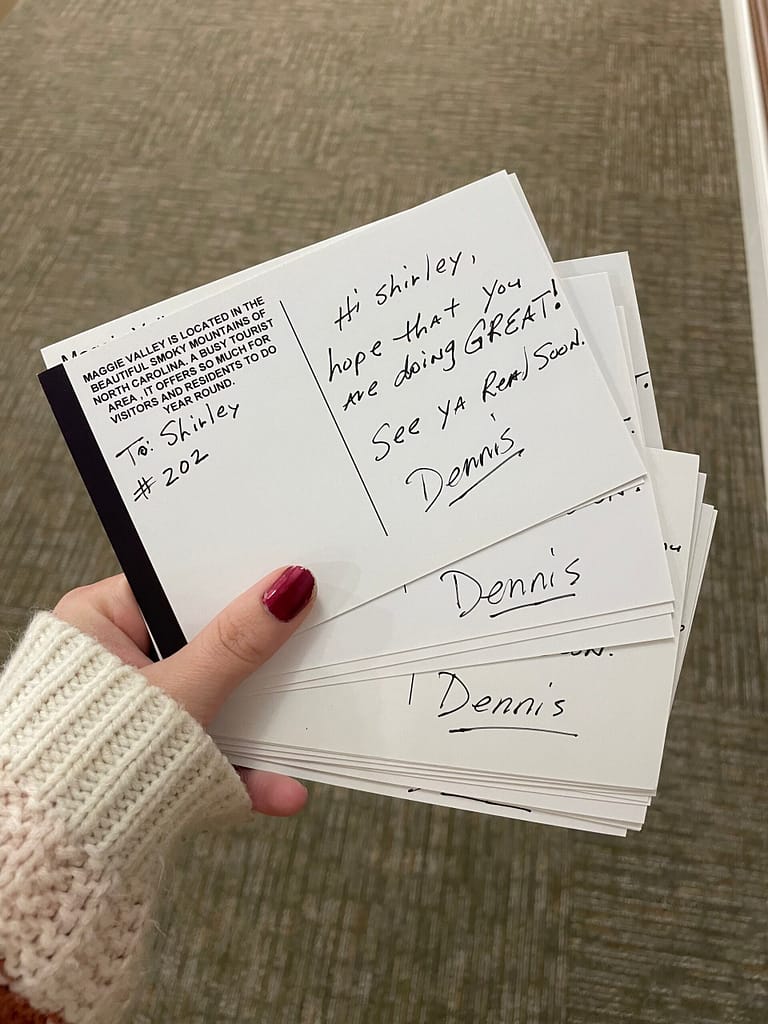 photos of postcards that Dennis sent