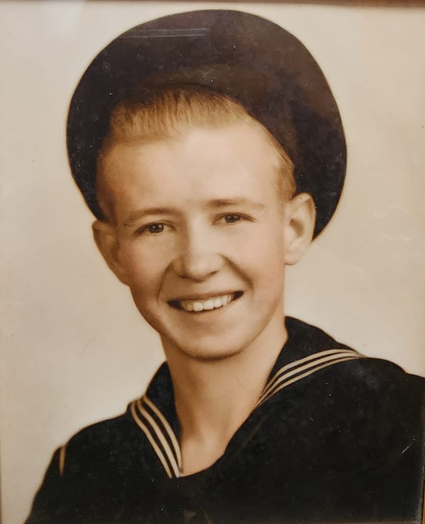 photo of Frank in his Navy uniform