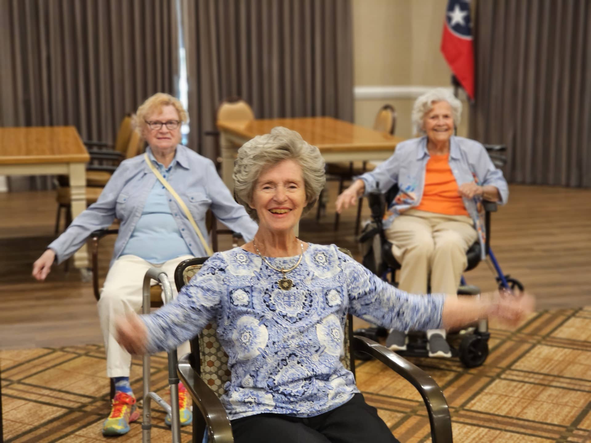 photo of residents exercising at Morning Pointe of Knoxville