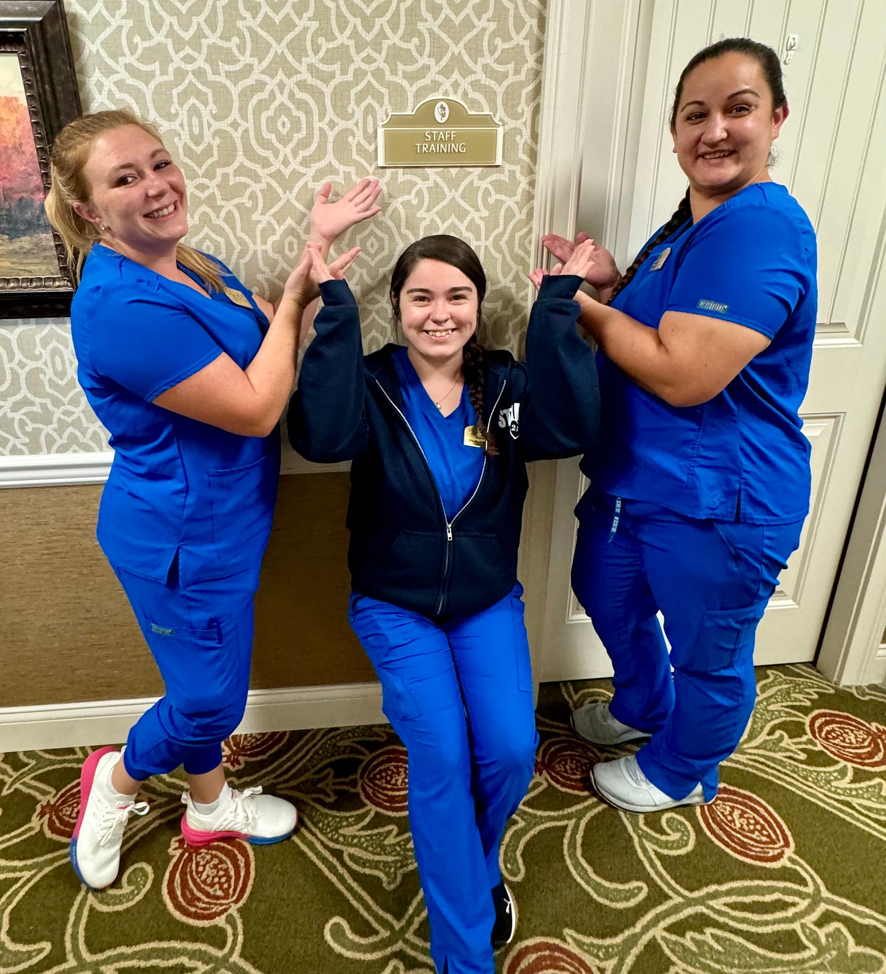 photo, left to right: Jessica Doyle, Remi Day, and Jordan Dessaint, recent CMA graduates