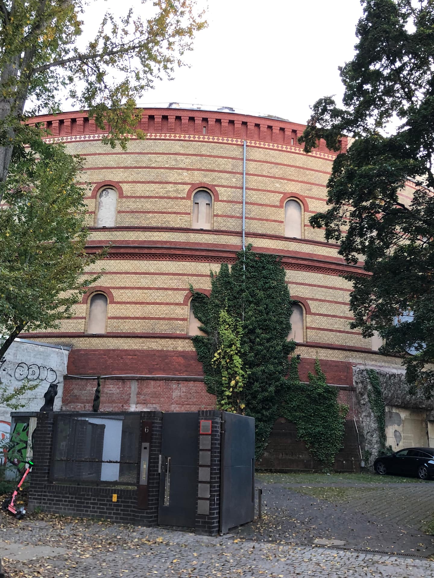 Photo: Gerda visited the building that she and her mother used as a bomb shelter – the ground floor was the shelter, and the city has since added apartments above.