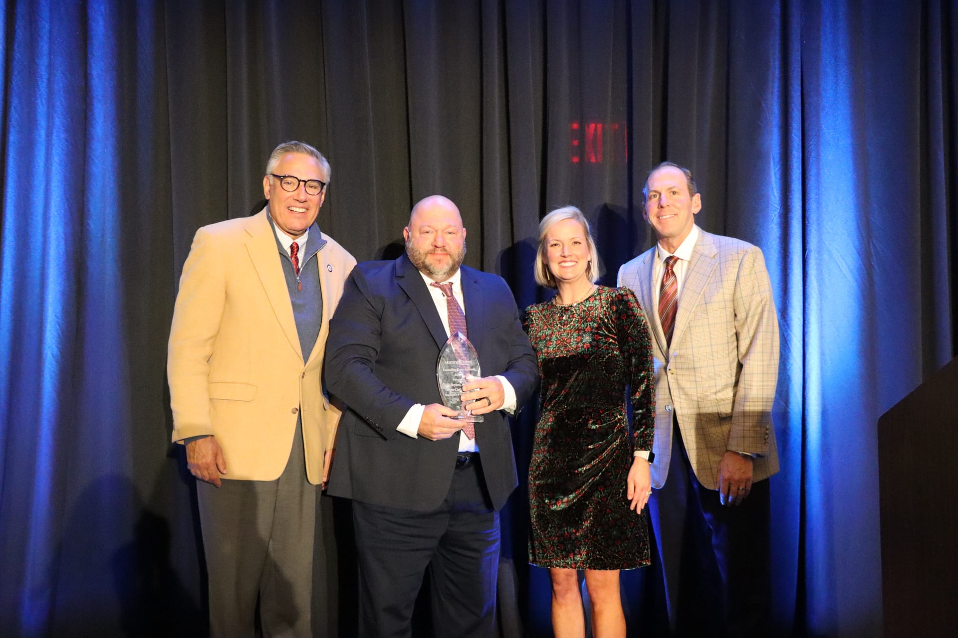 Left to right: Greg A. Vital, Morning Pointe Senior Living co-founder and president; Charles Stevens, maintenance director at Morning Pointe of Chattanooga, TN; Abby Medley, VP of Morning Pointe Senior Living's Lookout Region; and Franklin Farrow, Morning Pointe Senior Living co-founder and CEO