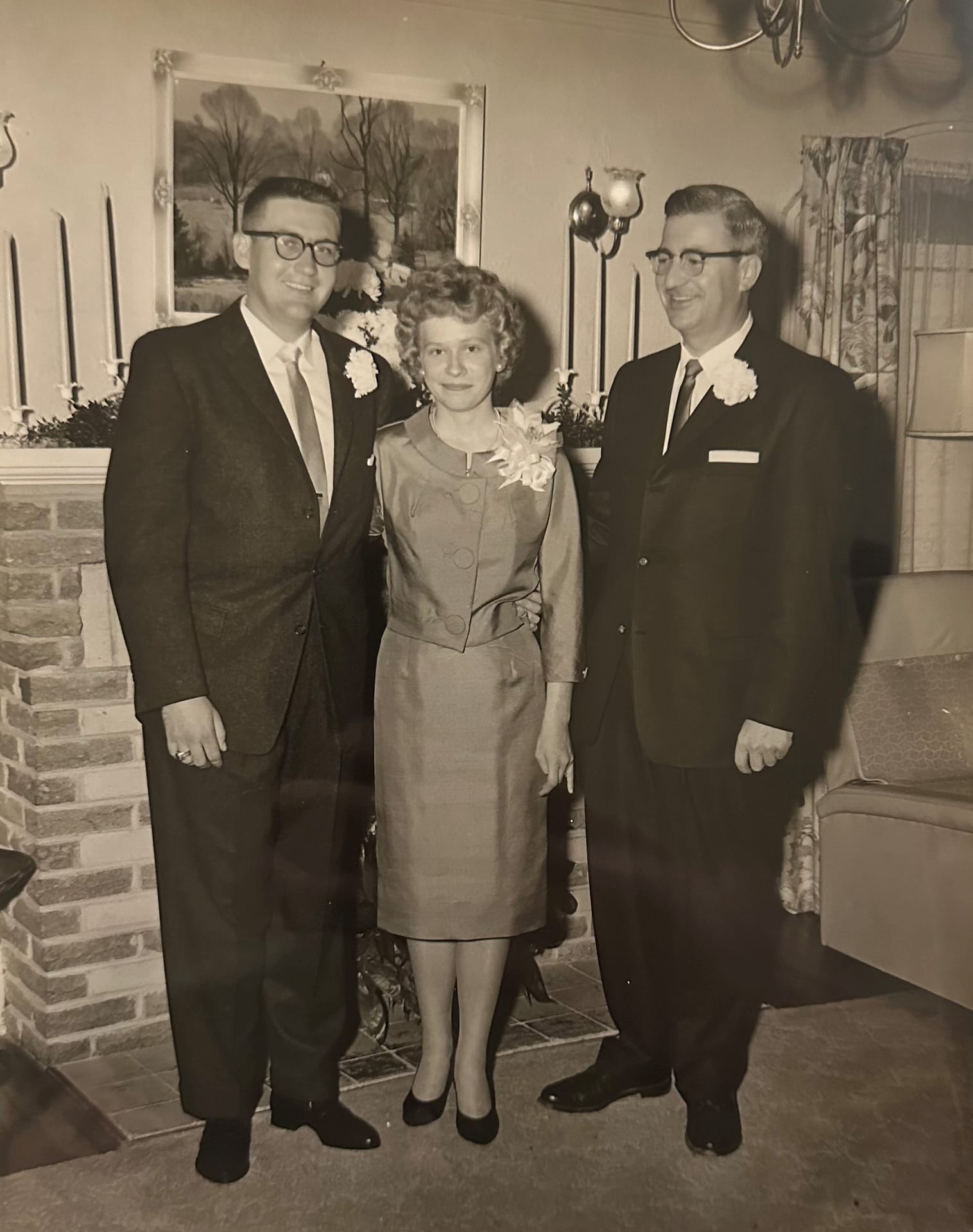 photo of Rosemarie and her husband, Gerald (left), on their wedding day