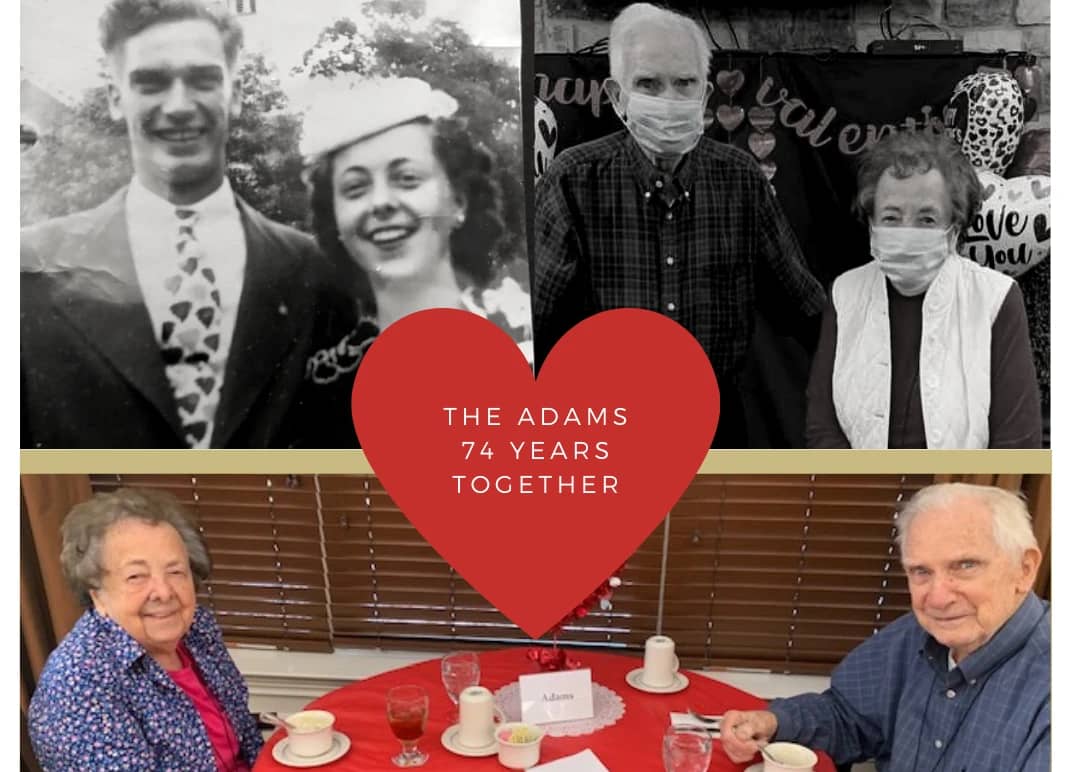 Senior couple celebrating 74 years together