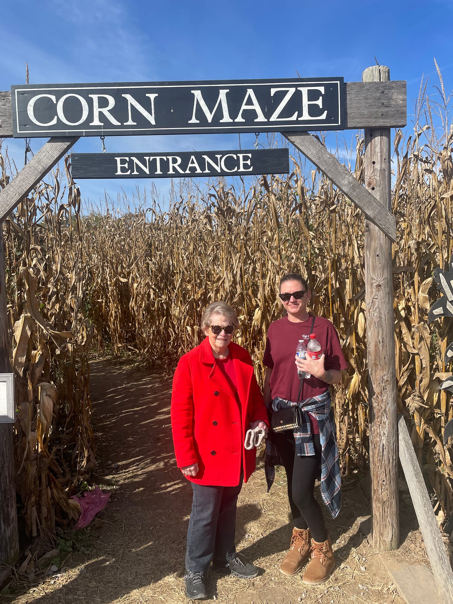 photo of Rosemarie at a corn maze