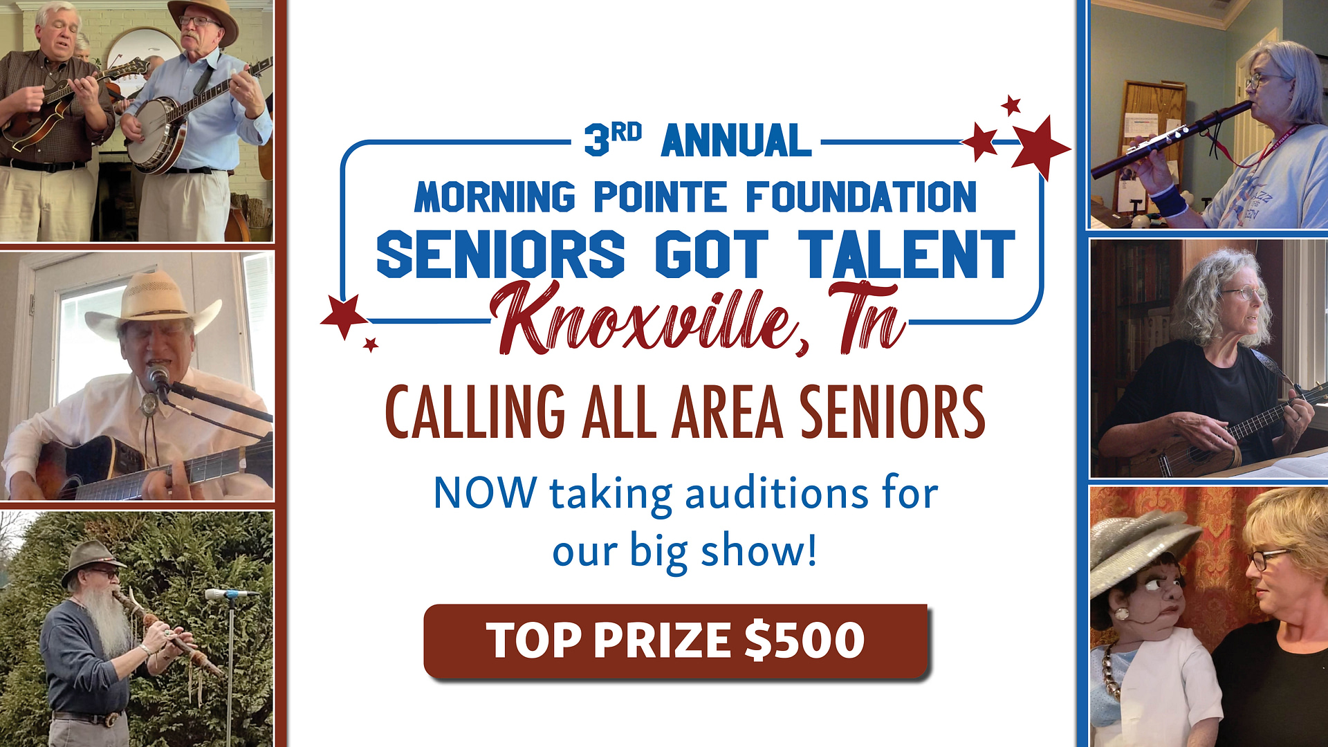 Morning Pointe Seniors Got Talent 2023 Knoxville tryouts graphic