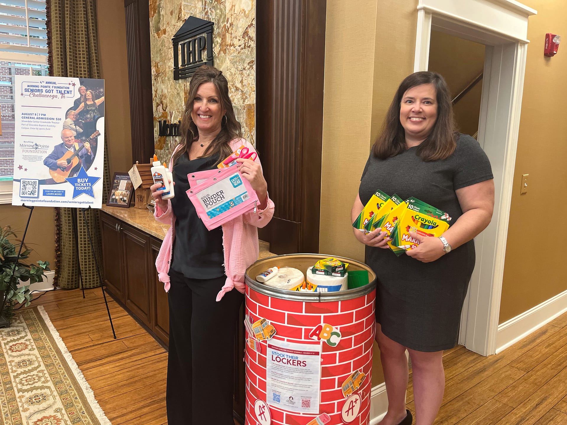 Alison Irwin, payroll coordinator, and Donna Rast, accounting coordinator, at Morning Pointe Senior Living’s home office in Ooltewah